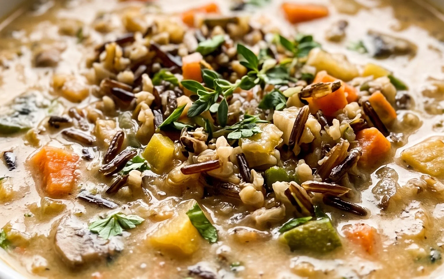 Cozy Autumn Wild Rice Soup